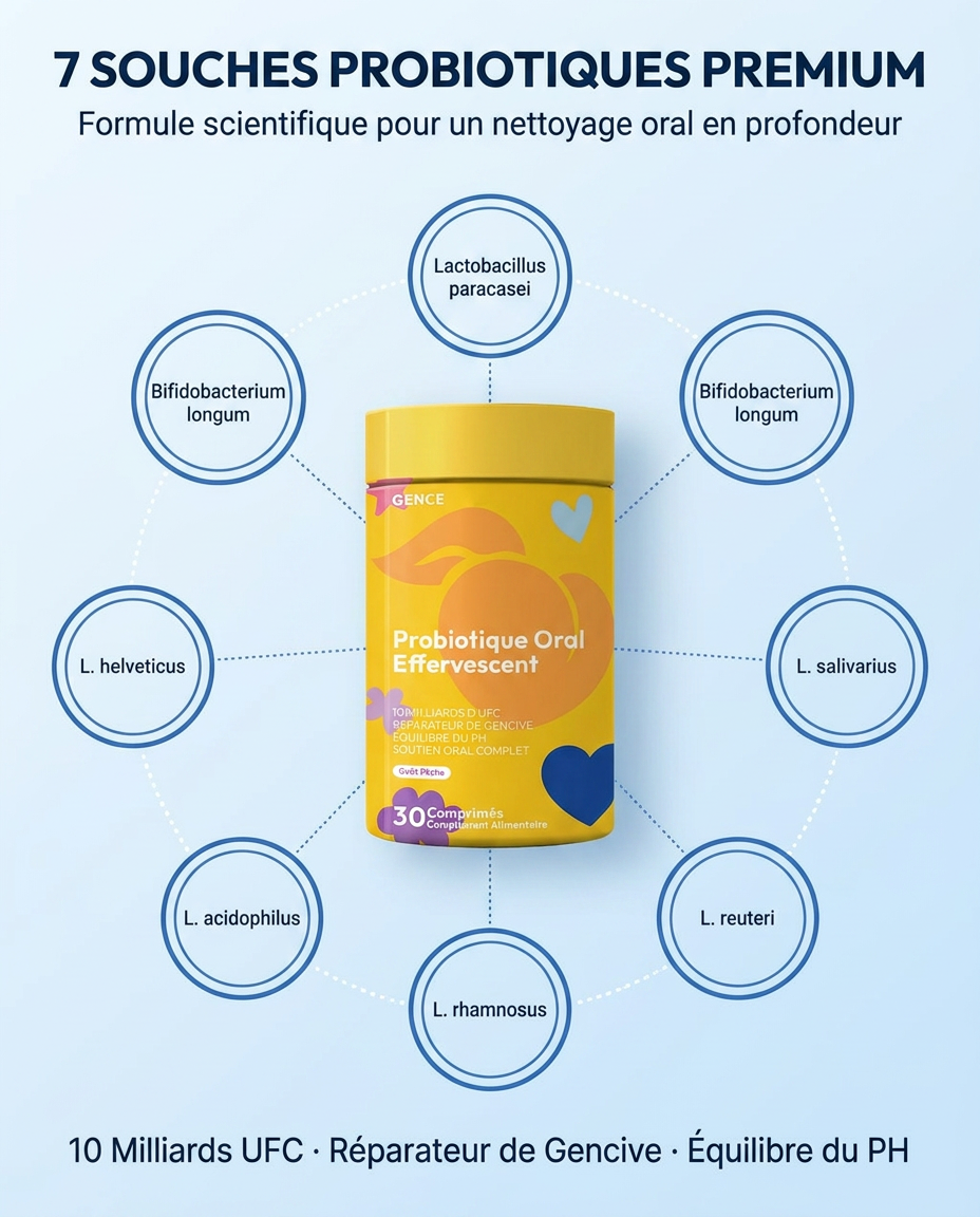 7 souches probiotiques premium - schéma scientifique